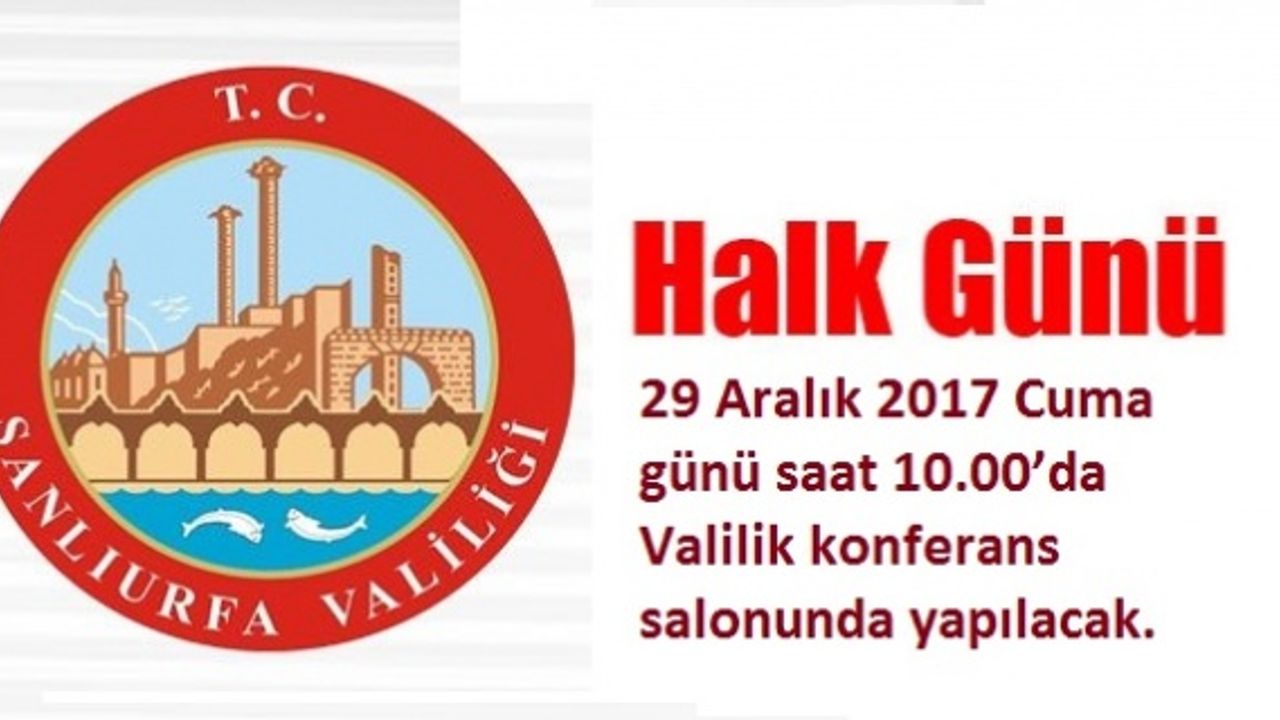 Halk Günü "29 Aralık Cuma saat 10.00'da