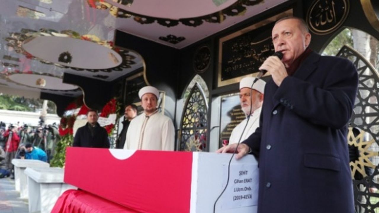 Cumhurbaşkanı Erdoğan, şehit Jandarma Uzman Onbaşı Cihan Erat’ın cenaze törenine katıldı