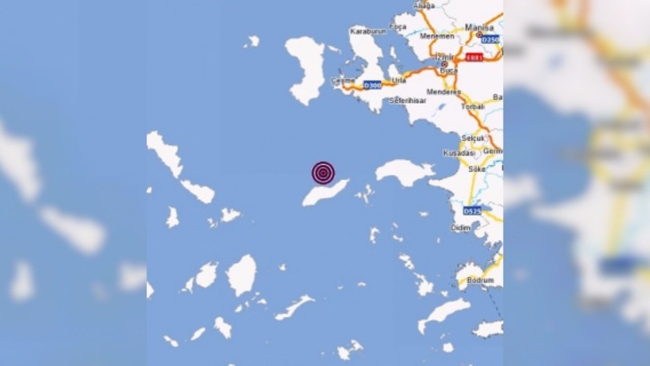 İzmir'in Urla ilçesi açıklarında 5.1 ve 4.3 büyüklüğünde iki deprem