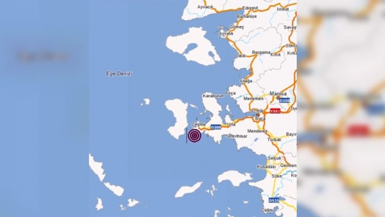 İzmir Çesme Açıklarında 4.4 büyüklüğünde deprem
