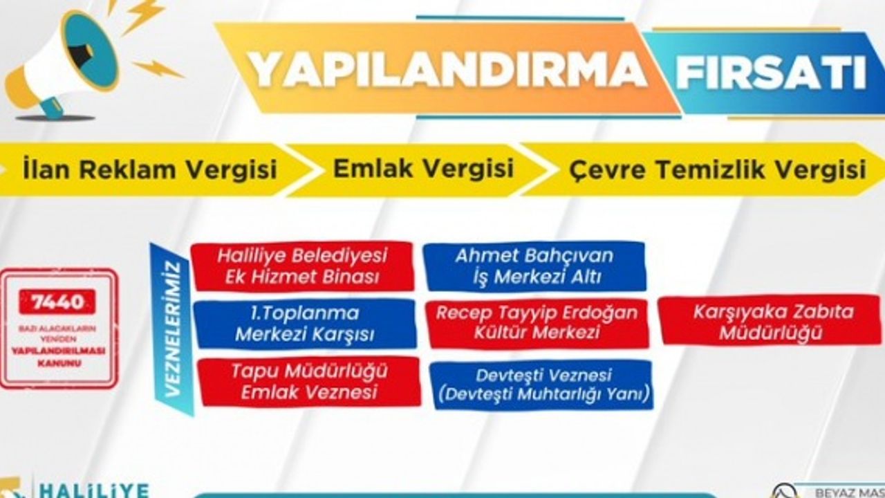 Haliliye Belediyesi "yapılandırma fırsatı devam ediyor."