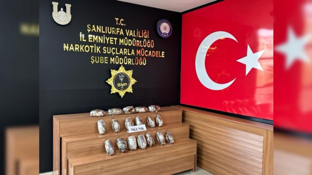 *13 kg skunk maddesi*  ele geçirildi.