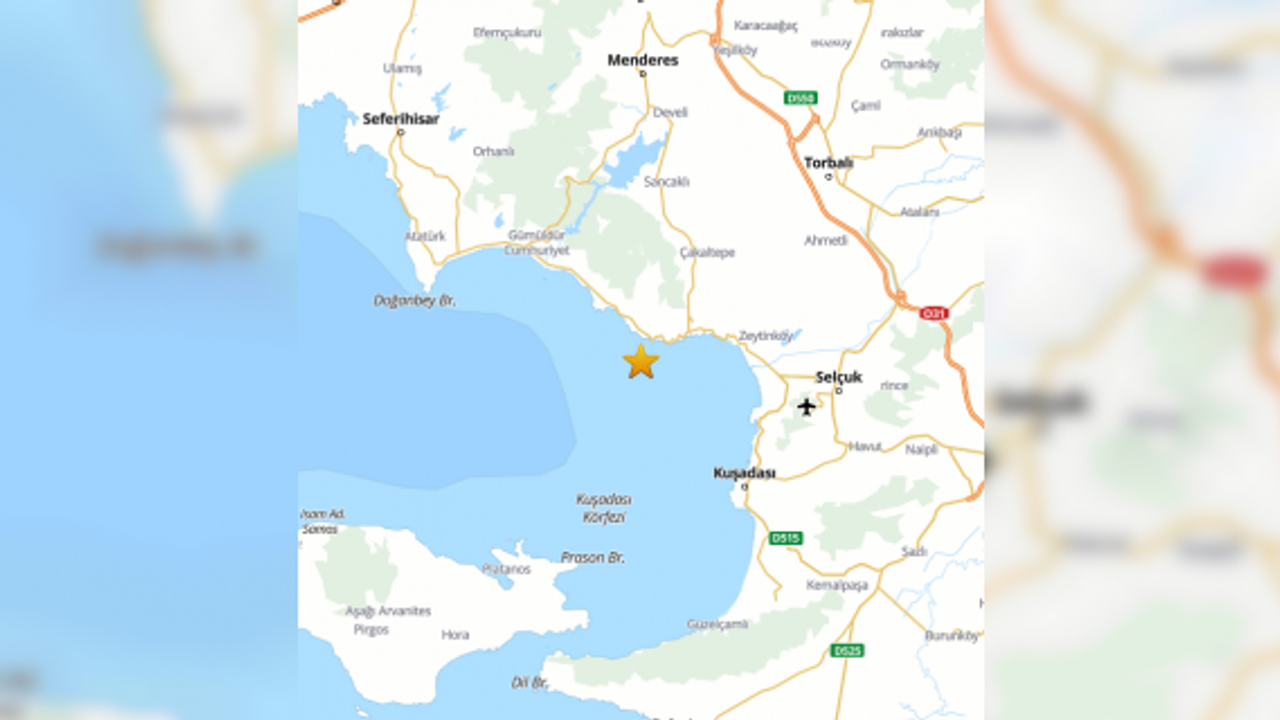 Ege Denizi - Kuşadası Körfezi - Menderes (İzmir) 5.1 Büyüklüğünde deprem