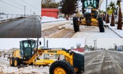 HARRAN'DA KAR YAĞIŞI ETKİLİ OLDU: BELEDİYE EKİPLERİ YOLLARI AÇTI