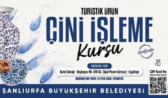 BÜYÜKŞEHİR BELEDİYESİ, ÜCRETSİZ MOZAİK VE ÇİNİ KURSLARI AÇIYOR