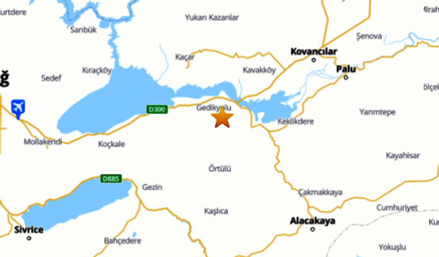 Elazığ'da 5 Büyüklüğünde deprem!