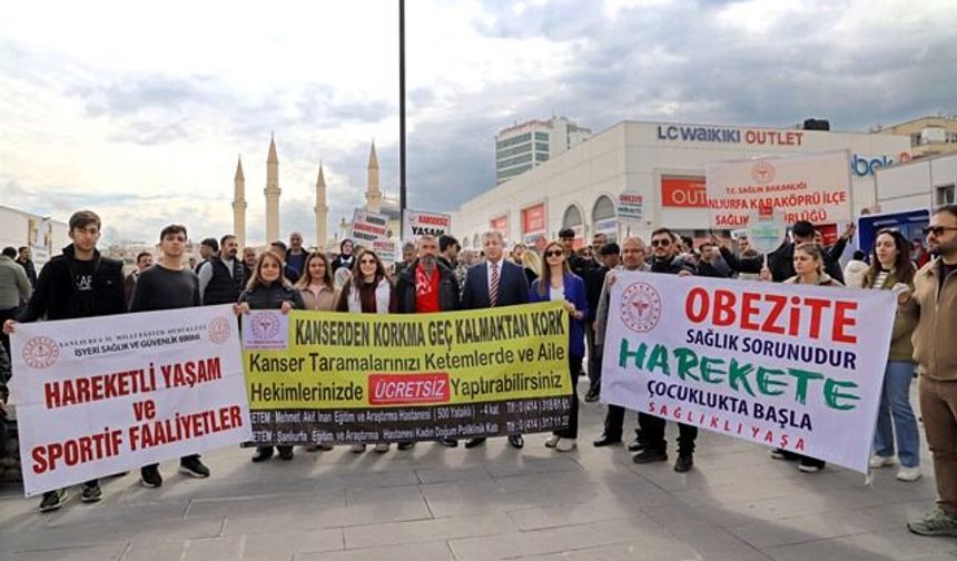 anlıurfa’da Dünya Sağlık Günü Yürüyüşü Düzenlendi