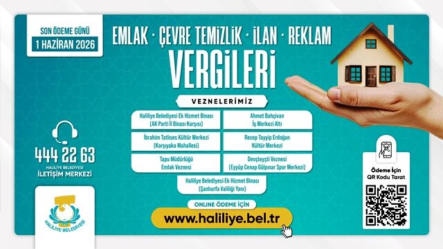 HALİLİYE BELEDİYESİ DUYURDU: SON GÜN 1 HAZİRAN